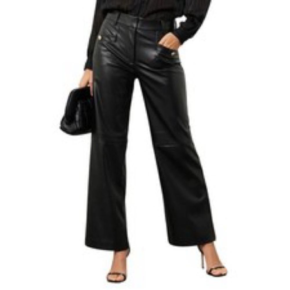 PRE-OWNED SIZE 38/US 6-8 Derek Lam Elegant Black Wide Leg Trousers